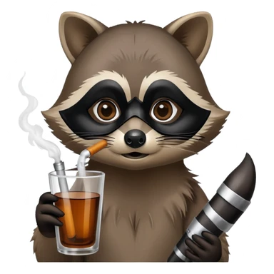 Raccoon smoking glass tube sticker