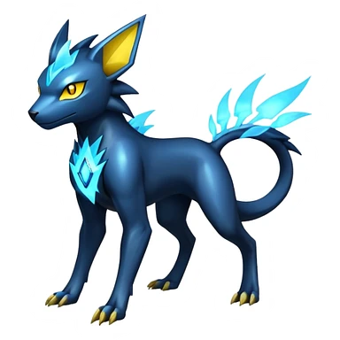Futuristic Manectric-Luxray-Draco-Fakémon-hybrid-creature (full body), 4 legs sticker