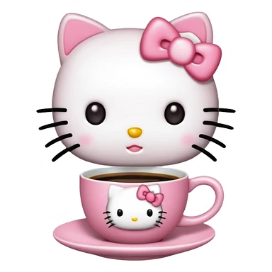 hello kitty com copo de café sticker