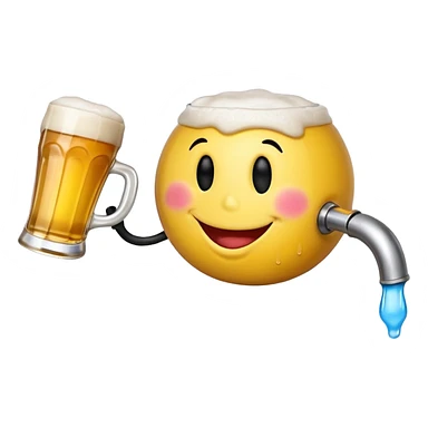 Smiley face shotgunning a beer.  sticker