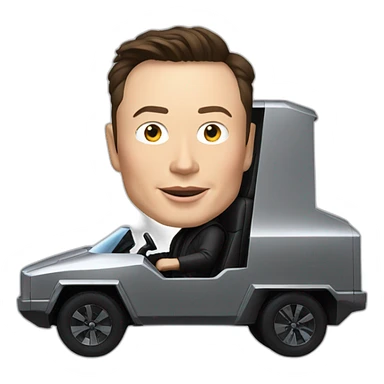 Elon musk riding in a Tesla cyber truck  sticker