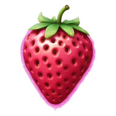 Hot pink realistic frozen strawberry with glitter  sticker