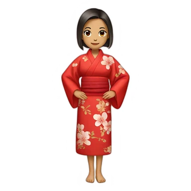 Red kimono dress sticker