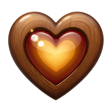 heart brown with shines sticker