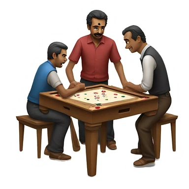two man playing carrom sticker