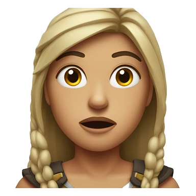 warrior shocked face woman sticker