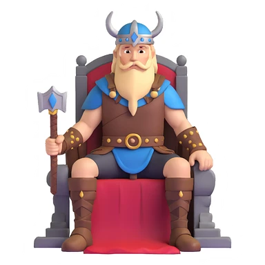 Viking warrior sitting on a throne sticker