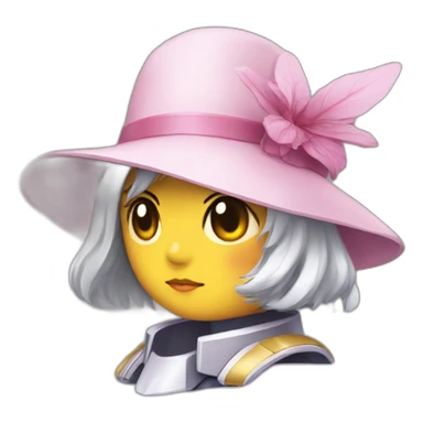 gundam wearing feminine hat sticker
