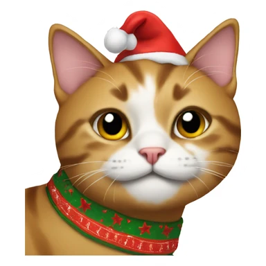 cat wearing a christmas shirt sticker