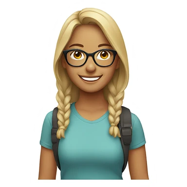 smiling girl outdoors with glasses sticker