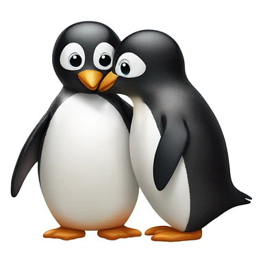 Penguin gives a kiss sticker