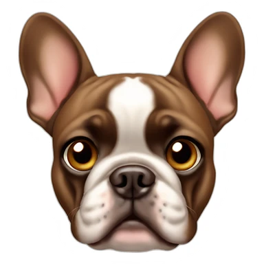 brown french bulldog with big eyes sticker