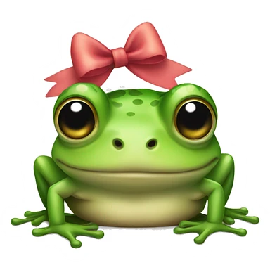Frog with bow sticker