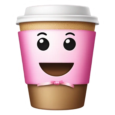 coffee with pink bow sticker