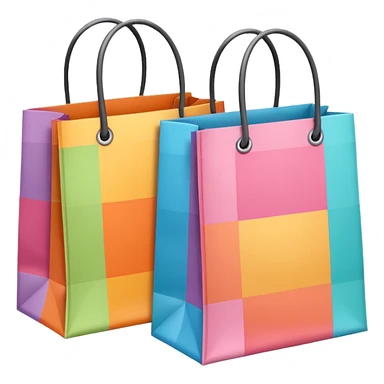 2 aesthetic shopping bag with pattern sticker