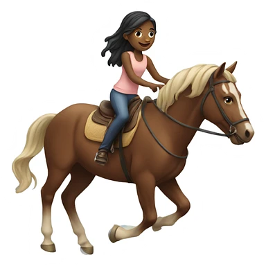 Girl riding a horse  sticker