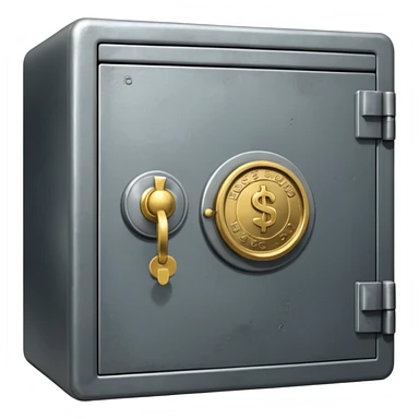 safe that is open with  a  little money left in it sticker