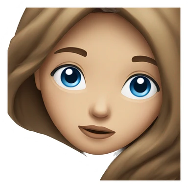 Very Tired pretty girl with long brown hair and blue eyes sticker