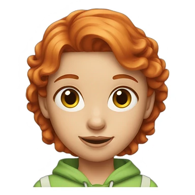 Redhair girl with a birthday gift sticker