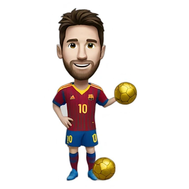 Messi avec un ballon d'or sticker