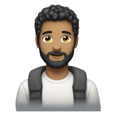 black hair light beard white skin male youth sticker