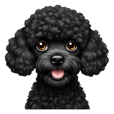 Black toy poodle sticker