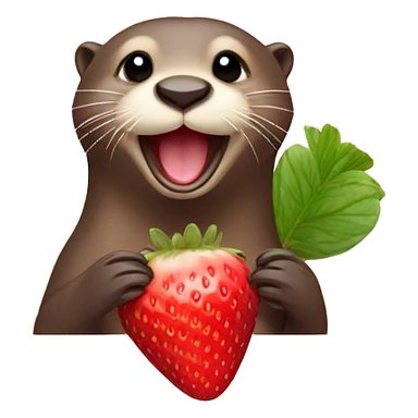 Otter with strawberry sticker