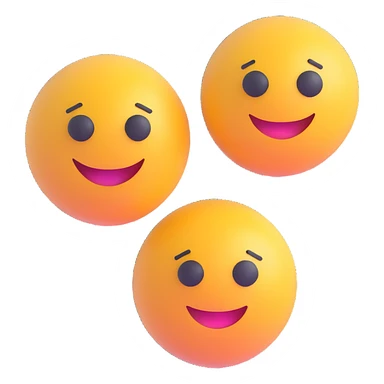 subtle, abstract breast emoticon, using two spheres and a dot, minimal and friendly, 3D emoji style sticker