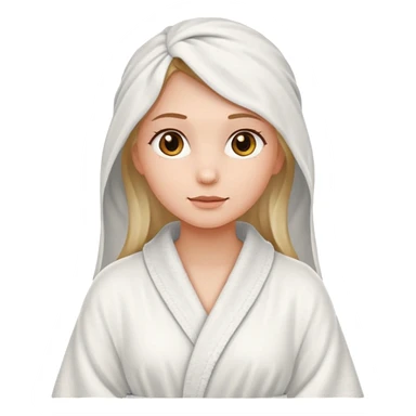 A girl with a robe and a towel sticker