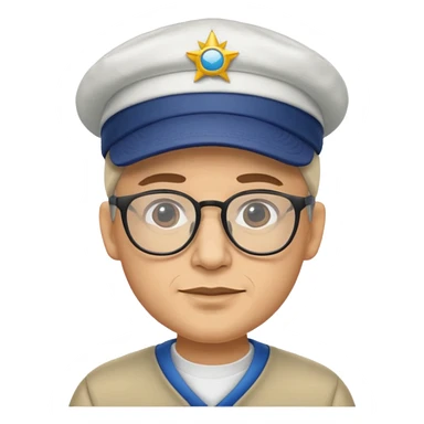 SEÑOR BLANCO CON GAFAS Y GORRA sticker