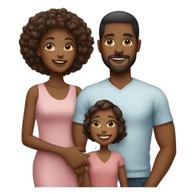 Black woman with his family  sticker
