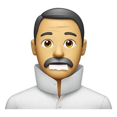 man with paper in mouth sticker