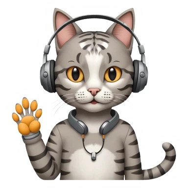 cat in headphones with a blunt in his hand  sticker