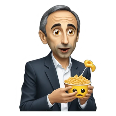 Éric Zemmour eating pop sticker