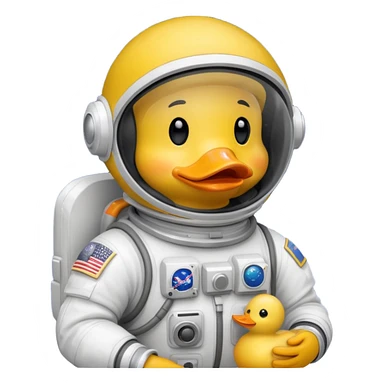 A ruuber duck astrounat sticker