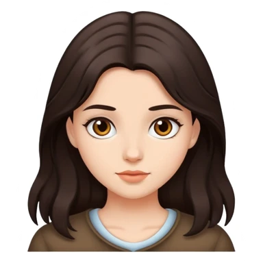 Dark brown hair pretty girl sticker