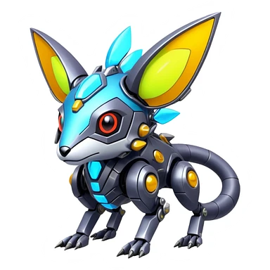  exotic cyber-Protogen-Fakémon-Pokémon-Vernid-creature sticker
