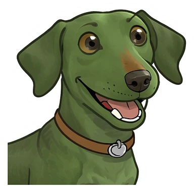 A brown dashhound smiling in Heaven sticker