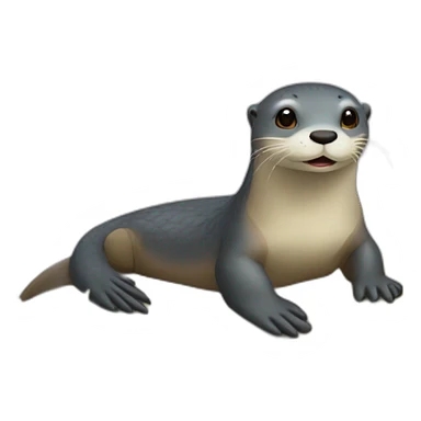 Loutre sur tortues sticker