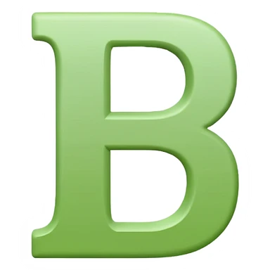 Letter simple b white in light green background  sticker