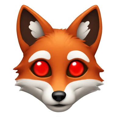 dark red fox face with tiny red heart instead of eyes sticker
