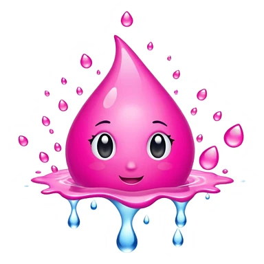 pink water splash sticker