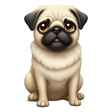 Cute fluffy pug  sticker