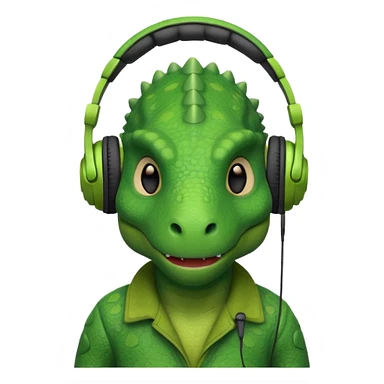 🦖と🎧のミックス sticker