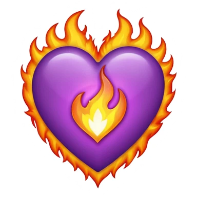 Fire purple heart sticker