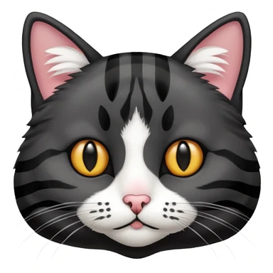 Black striped cat white nose sticker