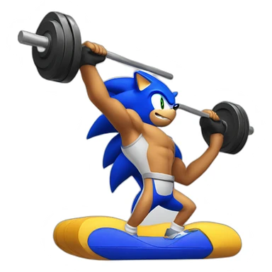 Sonic lifting weight sticker