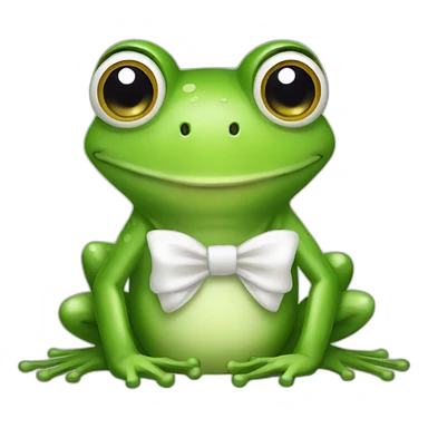 frog with a white bow sticker