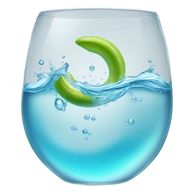 Sparkling splashing clear water in a clear glass  sticker