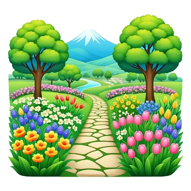 Scenic spring garden sticker